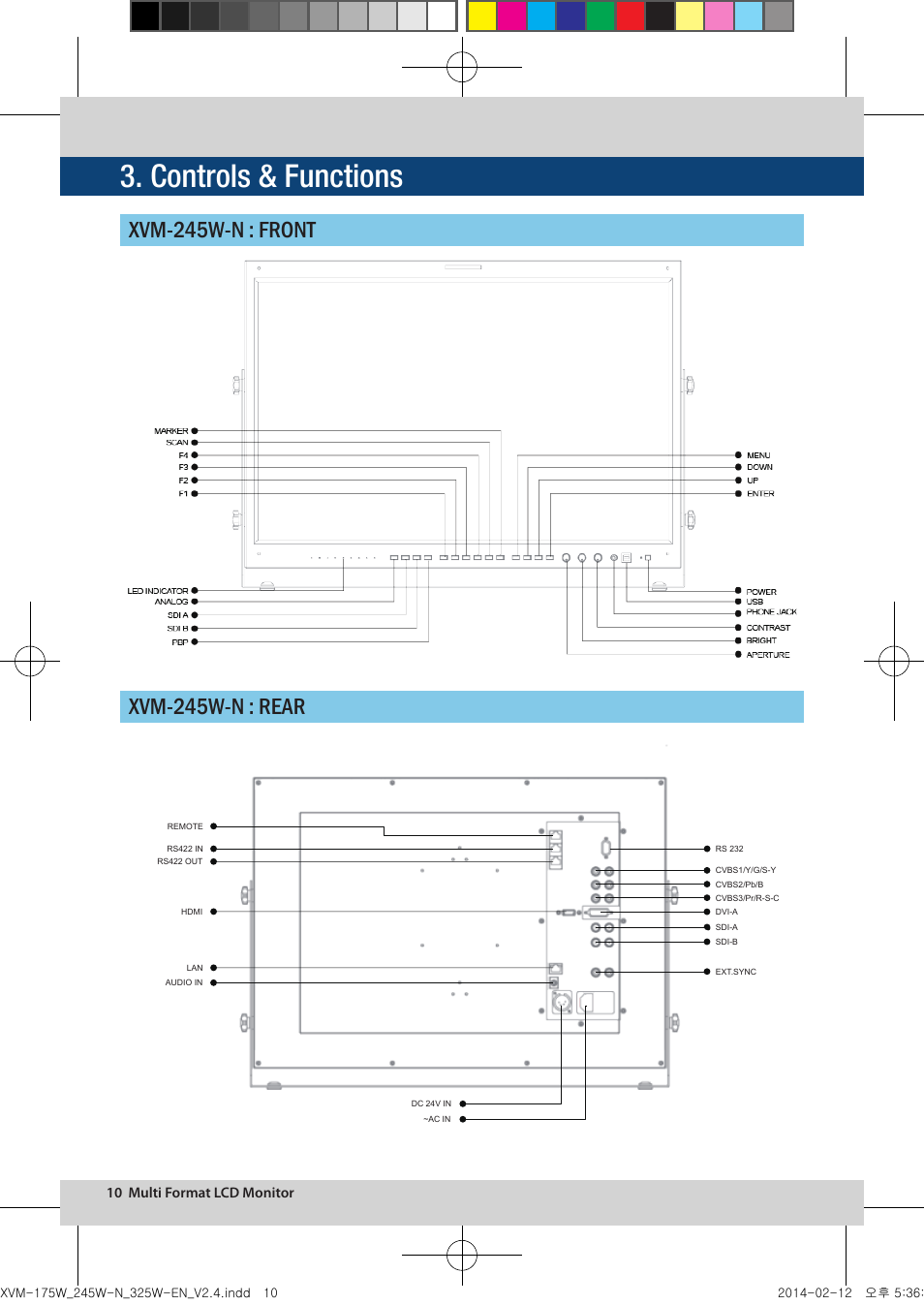Controls & functions | TVLogic XVM-175W User Manual | Page 10 / 44