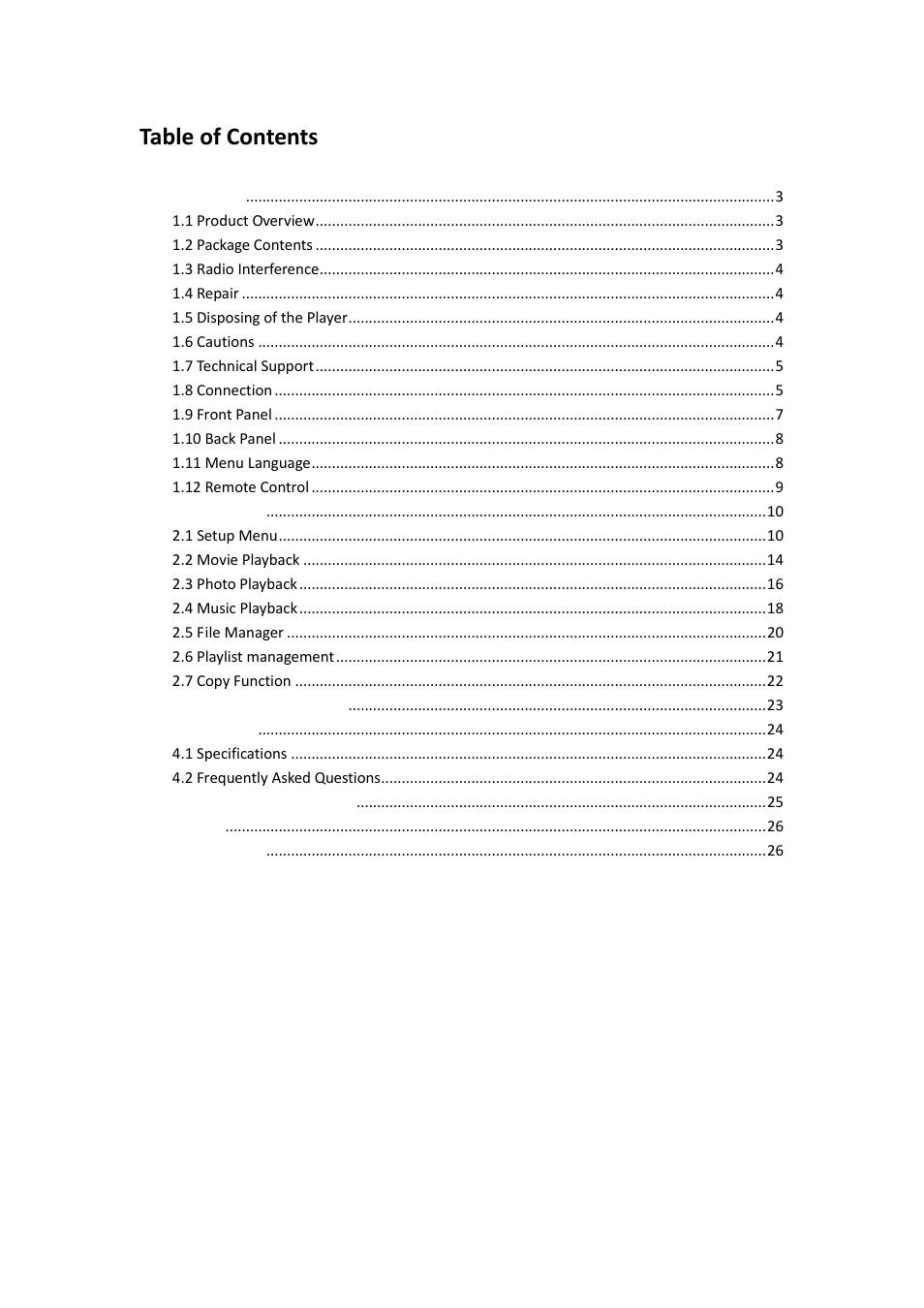 UEBO M50 Mini 1080p User Manual | Page 2 / 26