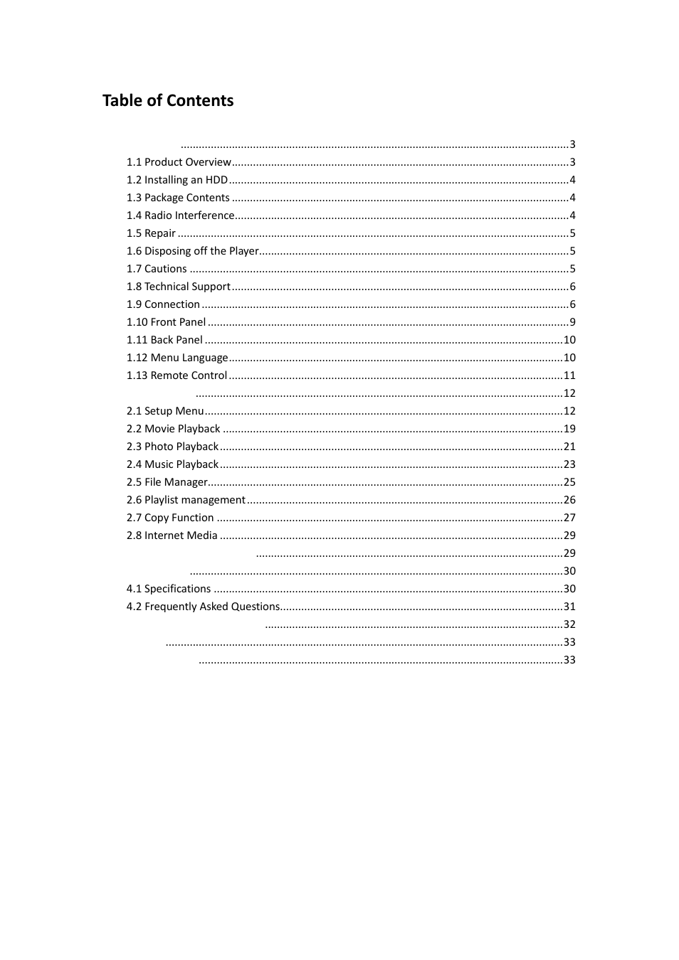 UEBO M100 Portable 1080p User Manual | Page 2 / 33