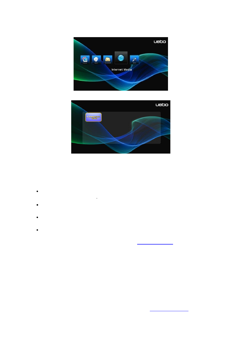 8 internet media, Upgrading the firmware | UEBO M100 Portable 1080p User Manual | Page 29 / 33