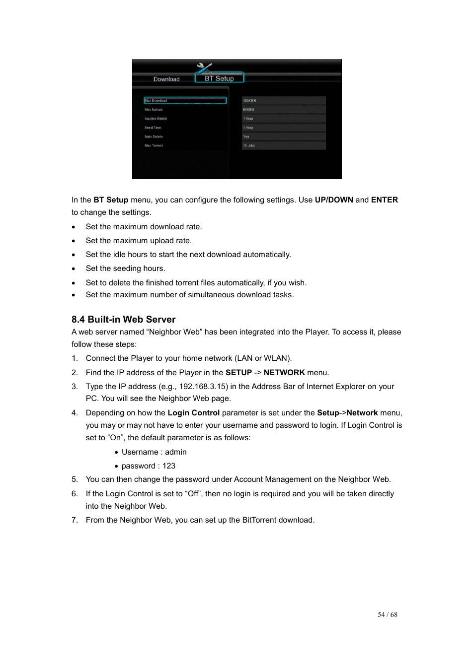 4 built-in web server | UEBO M200 Networked User Manual | Page 54 / 68