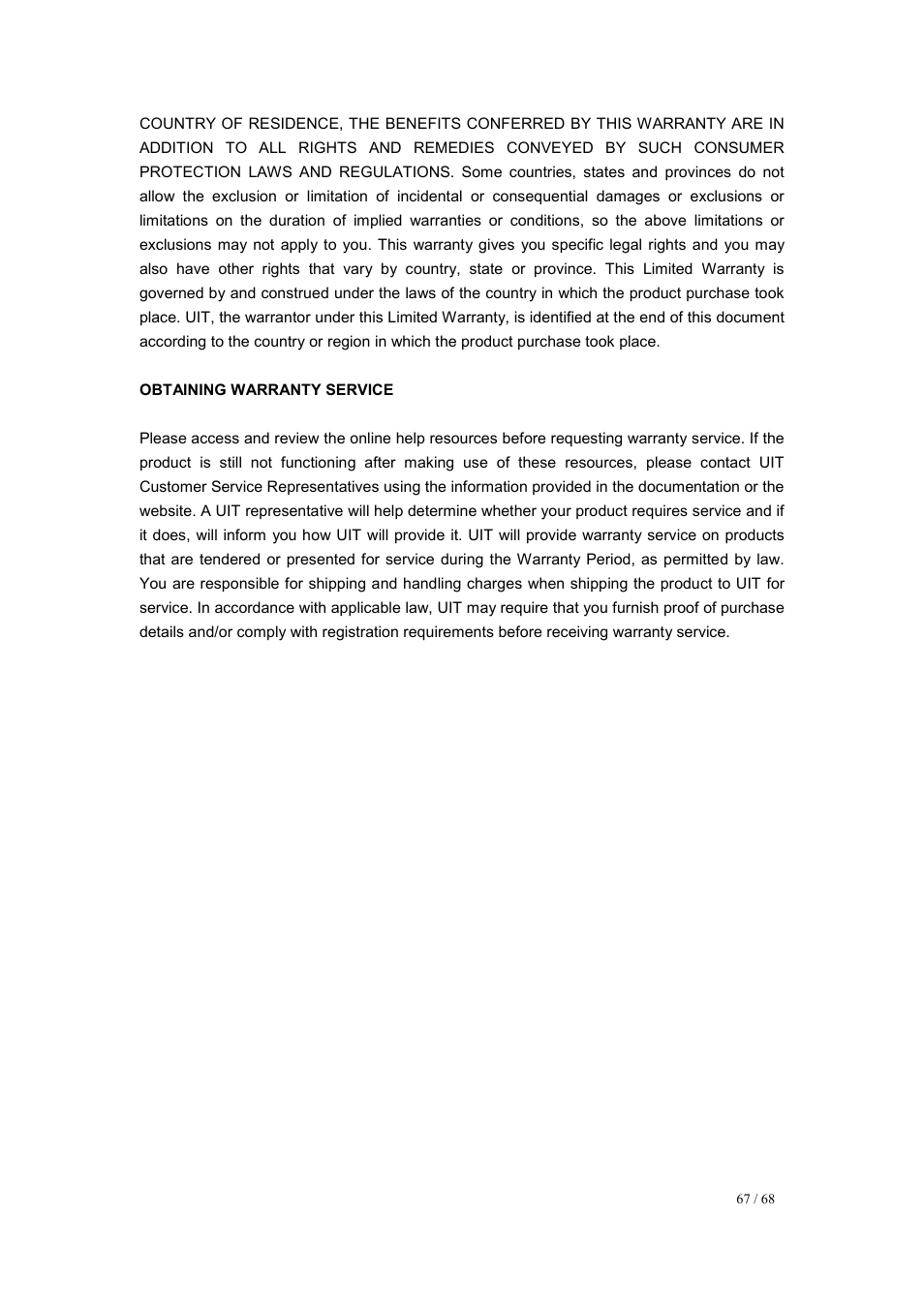 UEBO M200 Networked User Manual | Page 67 / 68