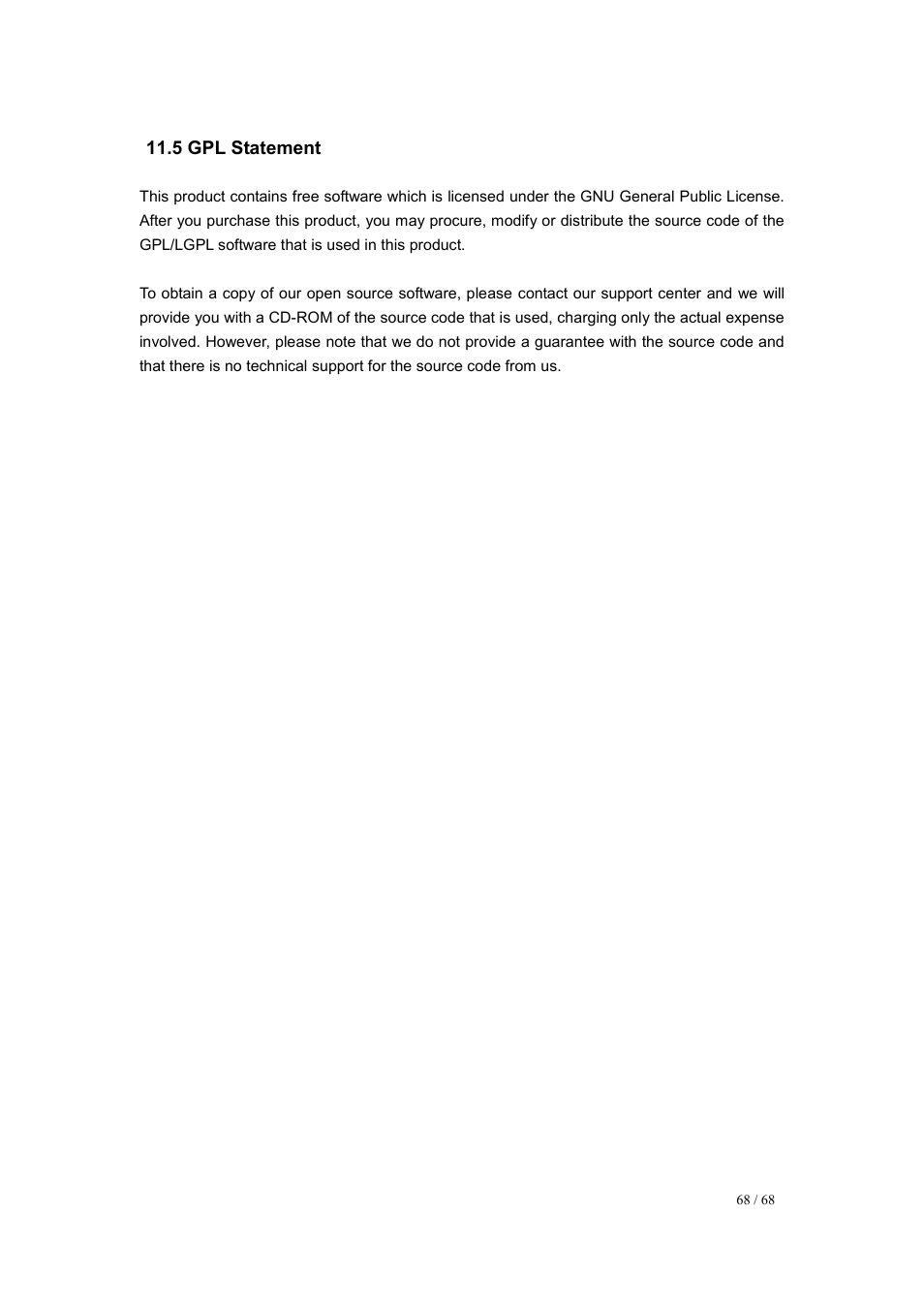 5 gpl statement | UEBO M200 Networked User Manual | Page 68 / 68