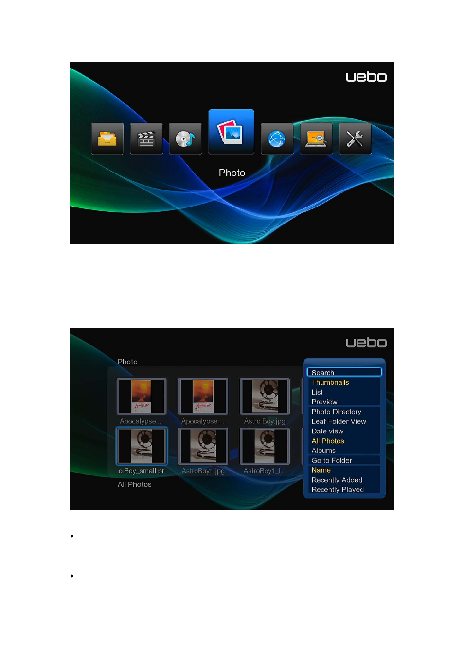 1 photo library options | UEBO M400 WiFi 1080p User Manual | Page 30 / 59