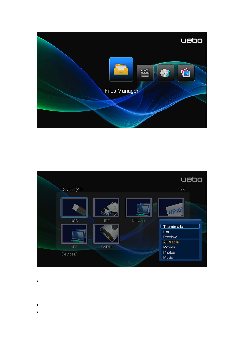 1 file manager options, Filter options | UEBO M400 WiFi 1080p User Manual | Page 35 / 59
