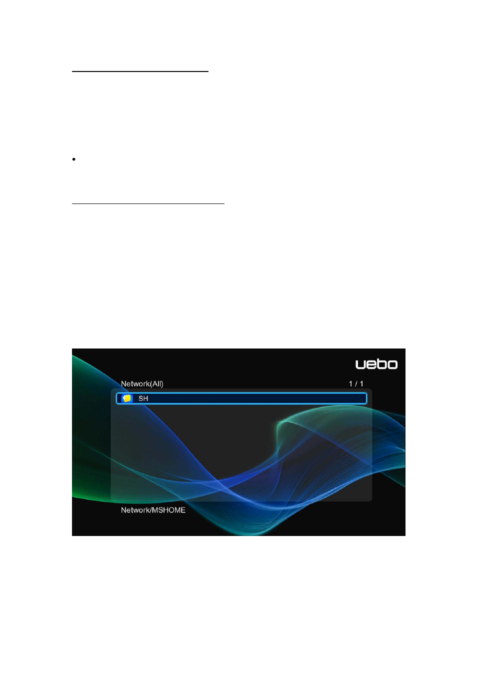 1 browsing though workgroup, 2 browsing though ‘my_shortcuts, 3 a/v streaming via upnp-server | UEBO M400 WiFi 1080p User Manual | Page 37 / 59