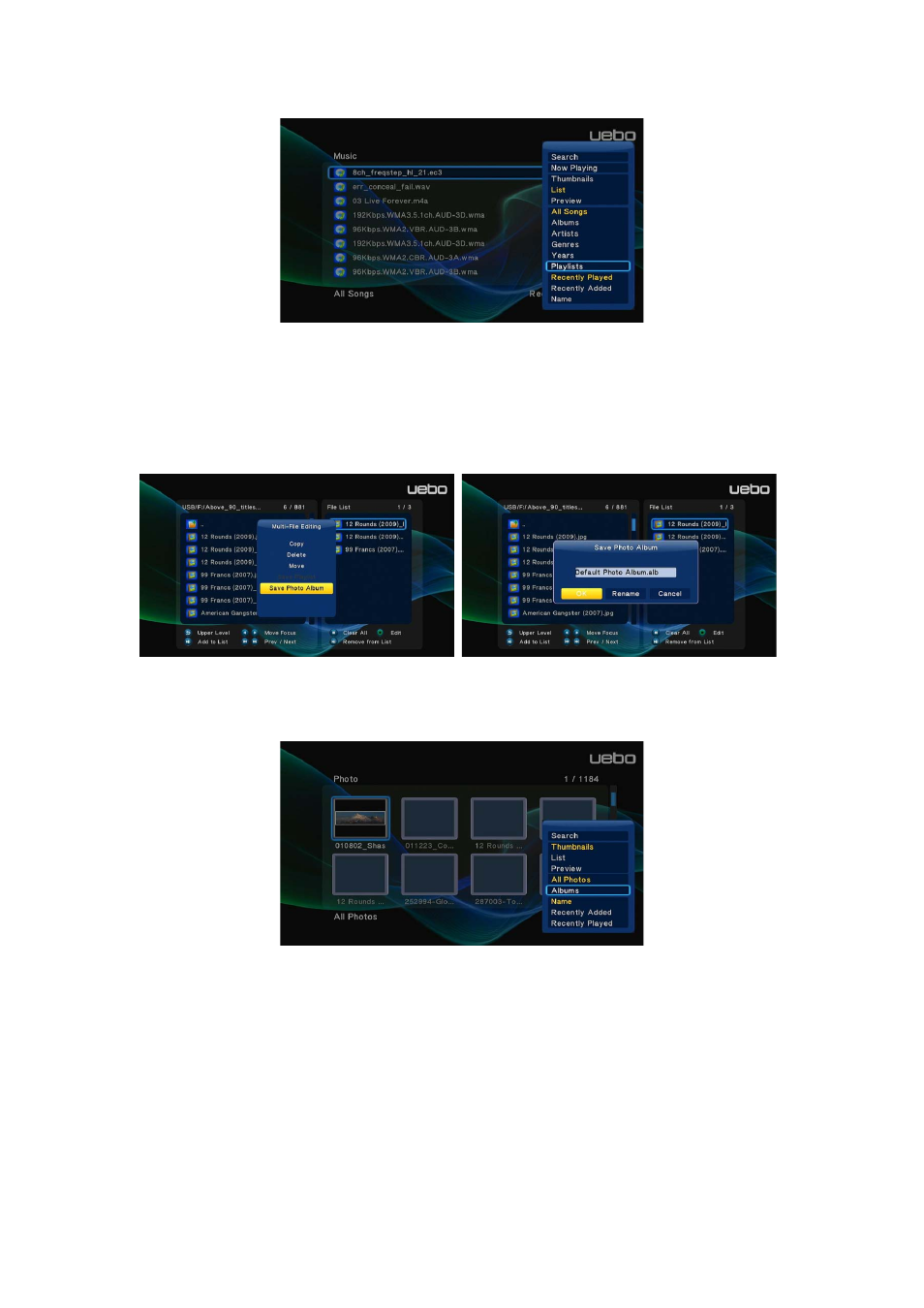 2 photo album, 7 copy function, 1 copy under media library | UEBO M400 WiFi 1080p User Manual | Page 46 / 59