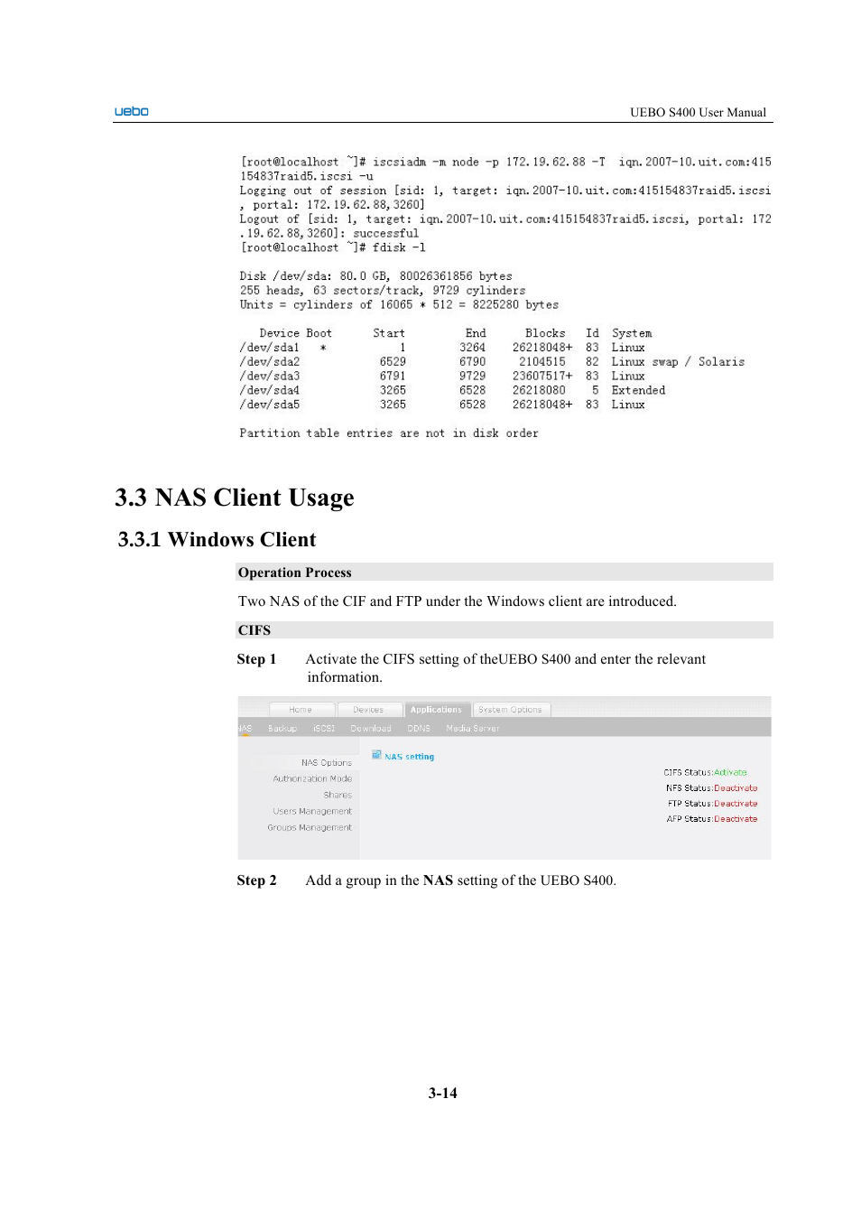 3 nas client usage, 1 windows client | UEBO S400 User Manual | Page 126 / 155