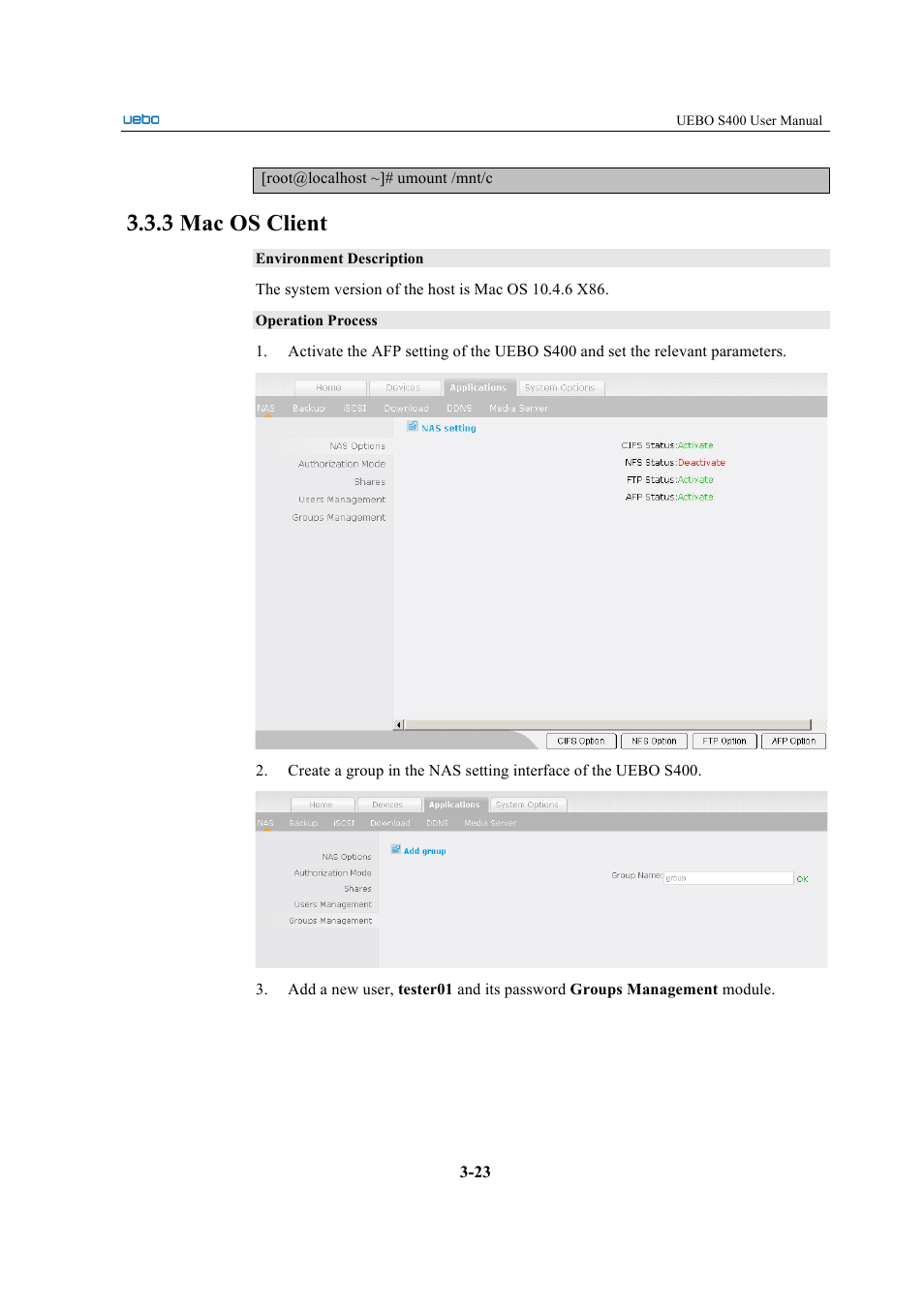 3 mac os client | UEBO S400 User Manual | Page 135 / 155