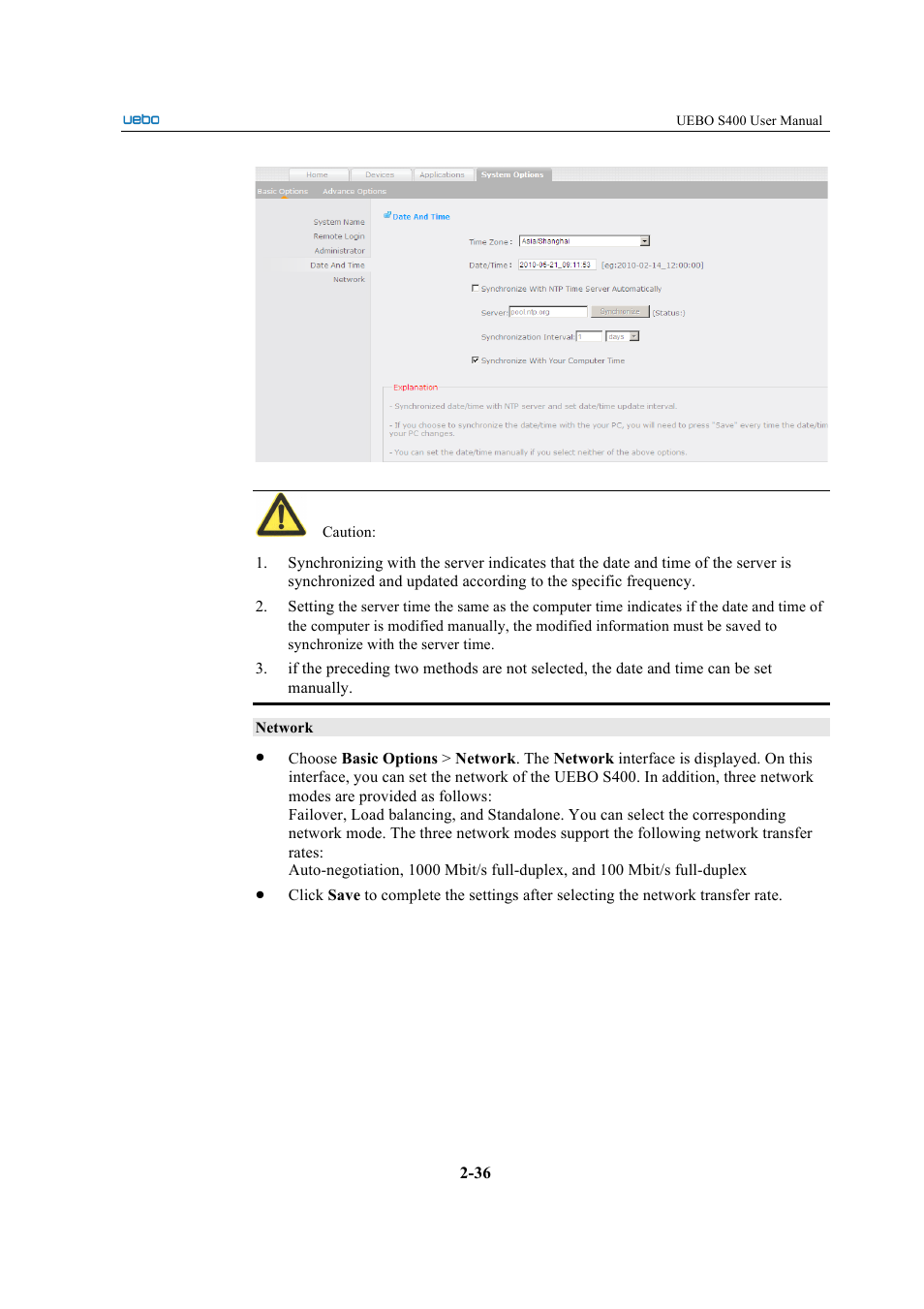 UEBO S400 User Manual | Page 45 / 155