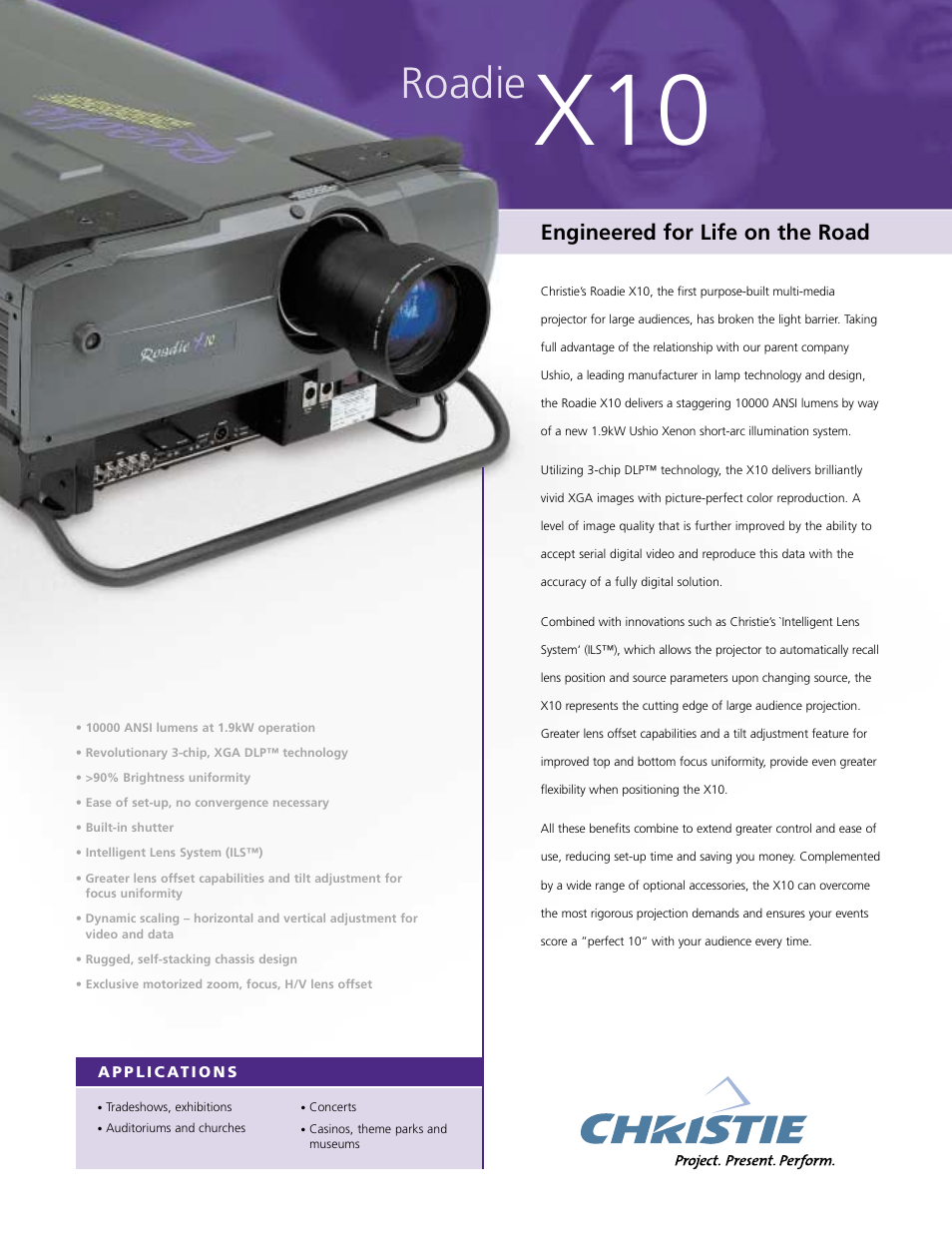 Christie Digital Systems X10 User Manual | 2 pages