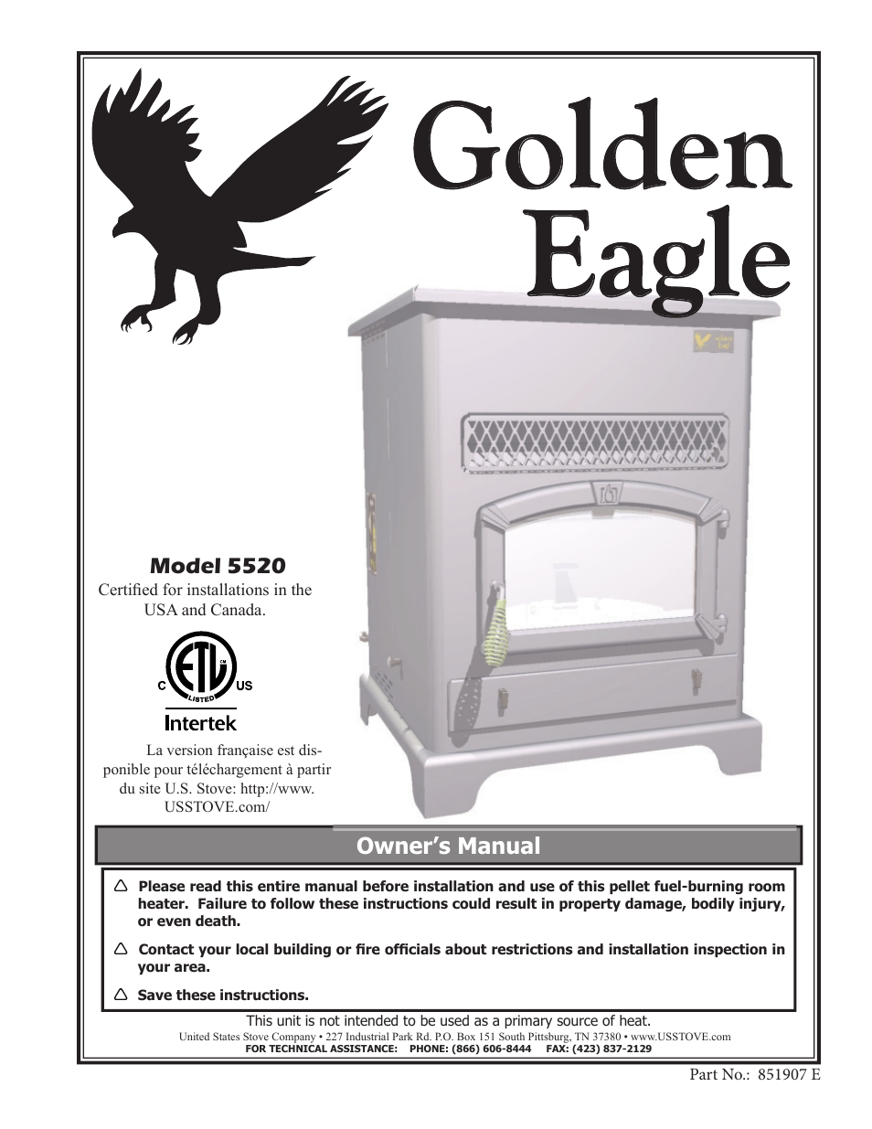 United States Stove Company 5520 User Manual | 28 pages