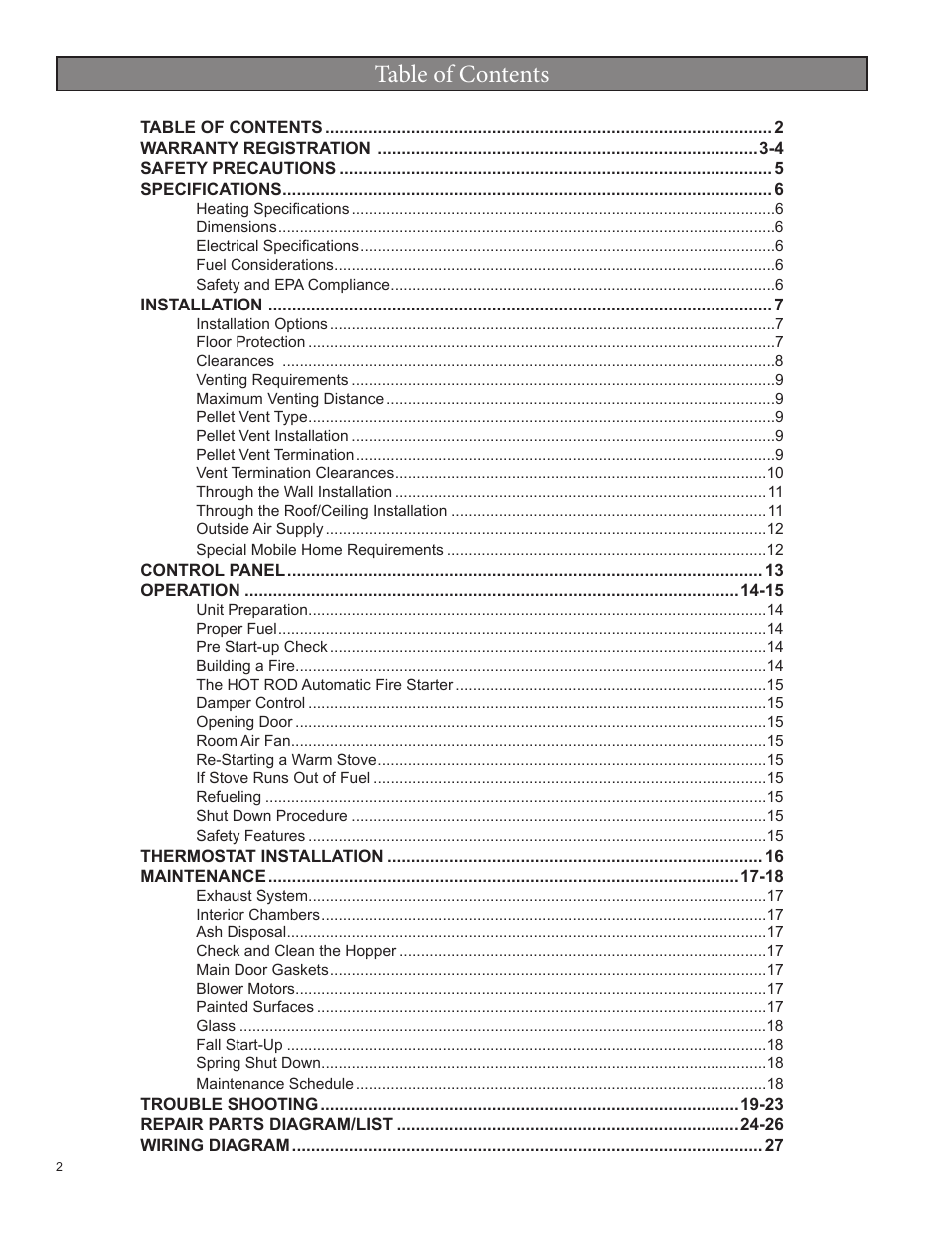 United States Stove Company 5520 User Manual | Page 2 / 28