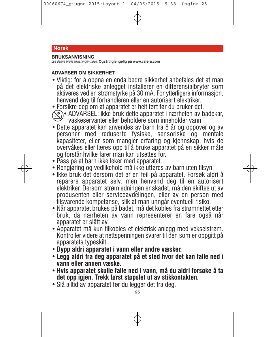 VALERA Swiss Power4ever 2400 W User Manual | Page 25 / 92