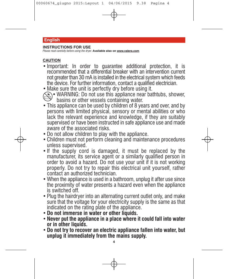 VALERA Swiss Power4ever 2400 W User Manual | Page 4 / 92