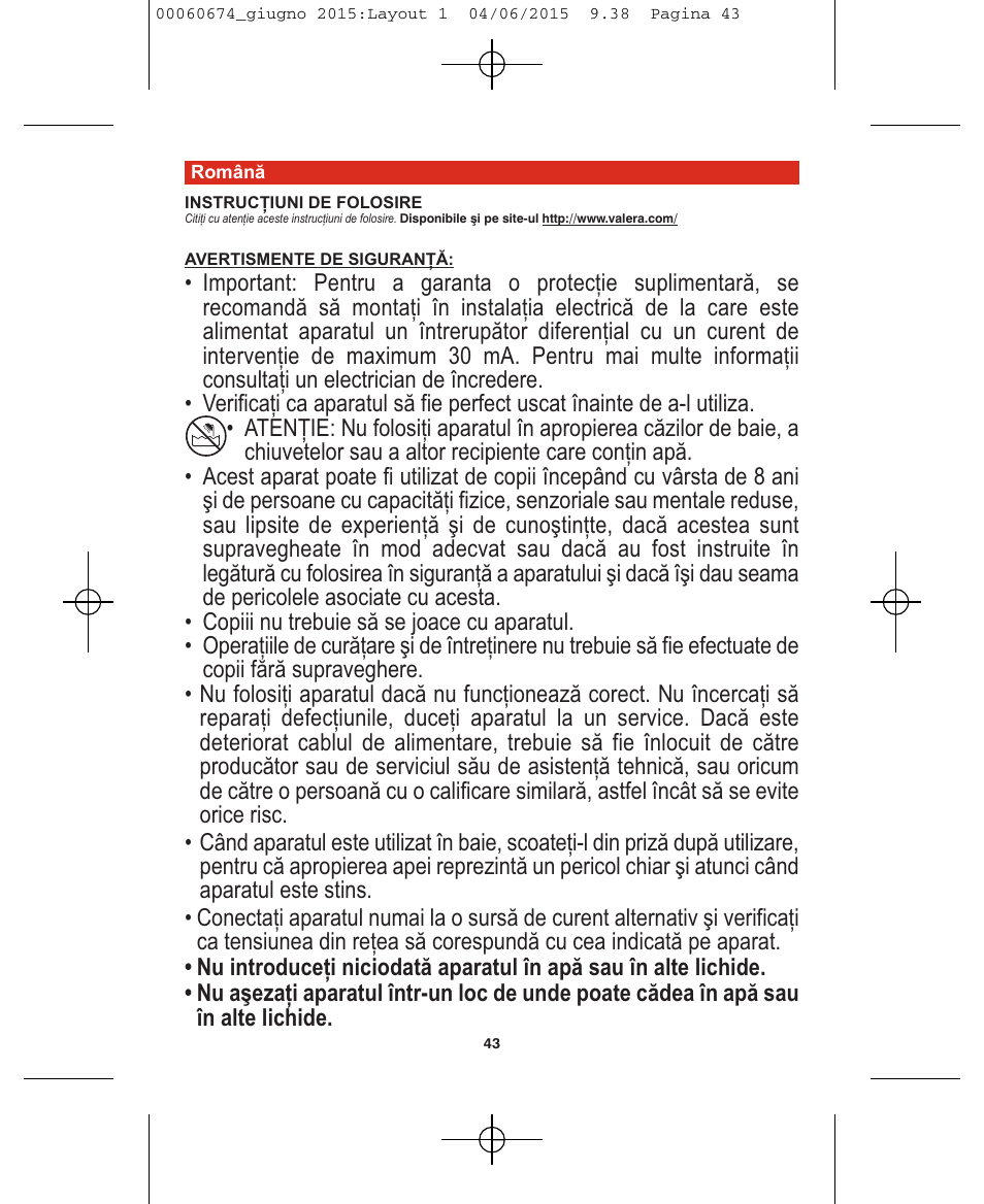 VALERA Swiss Power4ever 2400 W User Manual | Page 43 / 92
