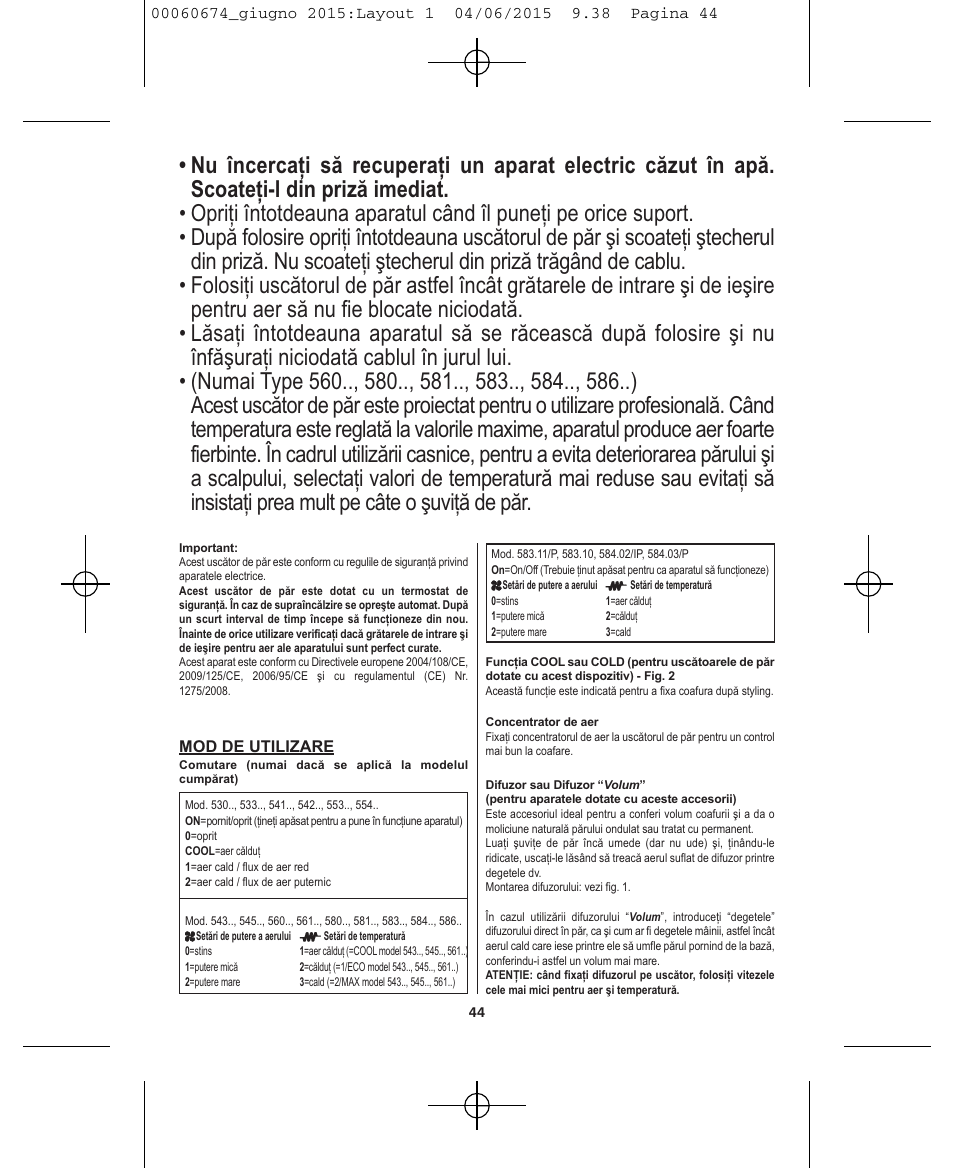 VALERA Swiss Power4ever 2400 W User Manual | Page 44 / 92