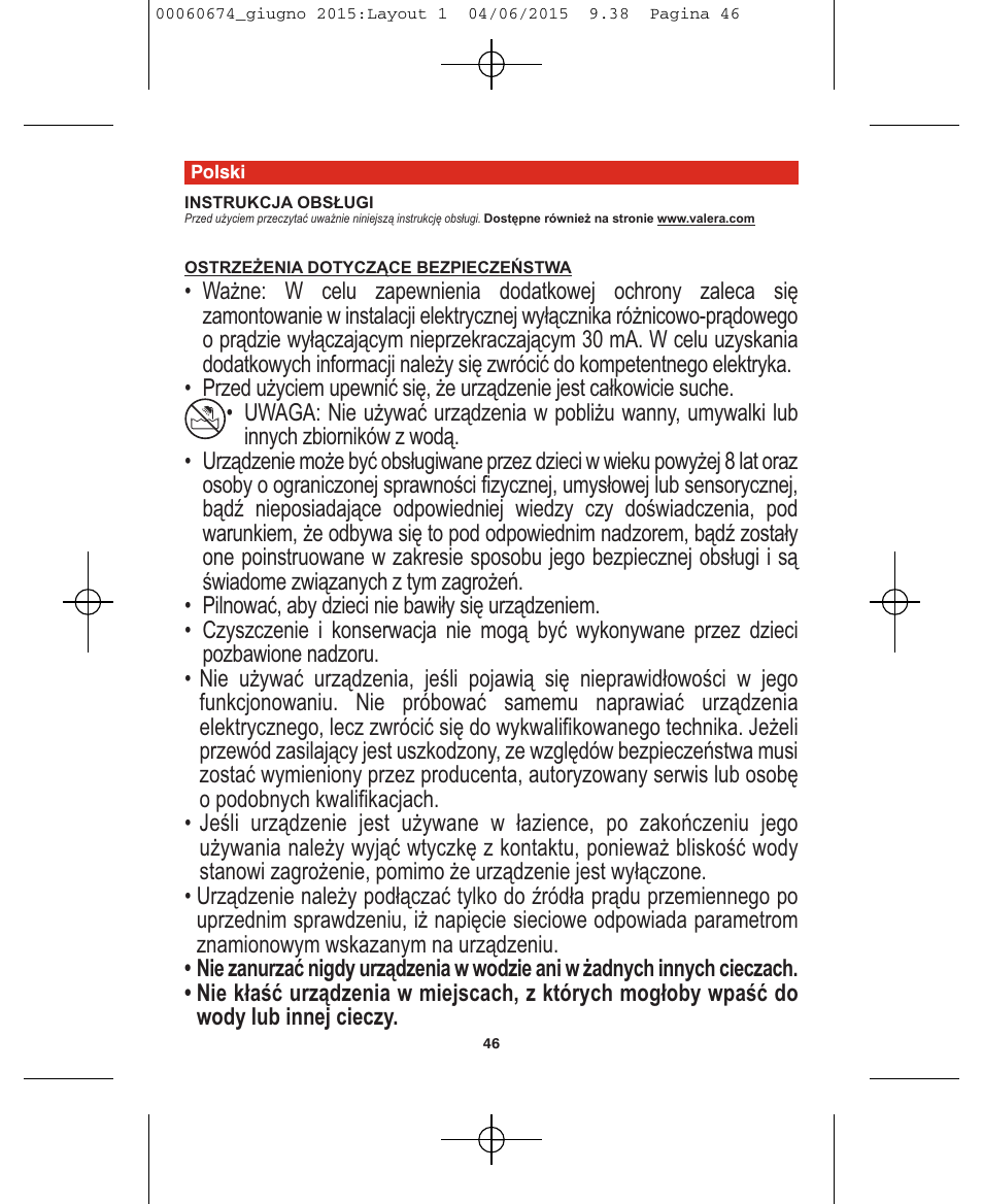 VALERA Swiss Power4ever 2400 W User Manual | Page 46 / 92
