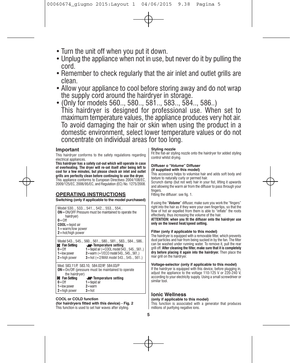 VALERA Swiss Power4ever 2400 W User Manual | Page 5 / 92