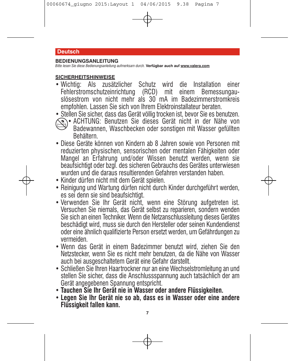 VALERA Swiss Power4ever 2400 W User Manual | Page 7 / 92