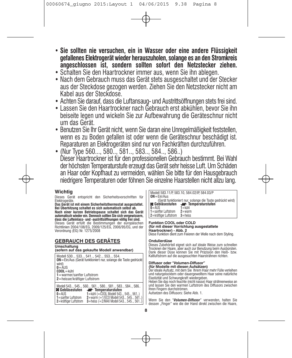VALERA Swiss Power4ever 2400 W User Manual | Page 8 / 92