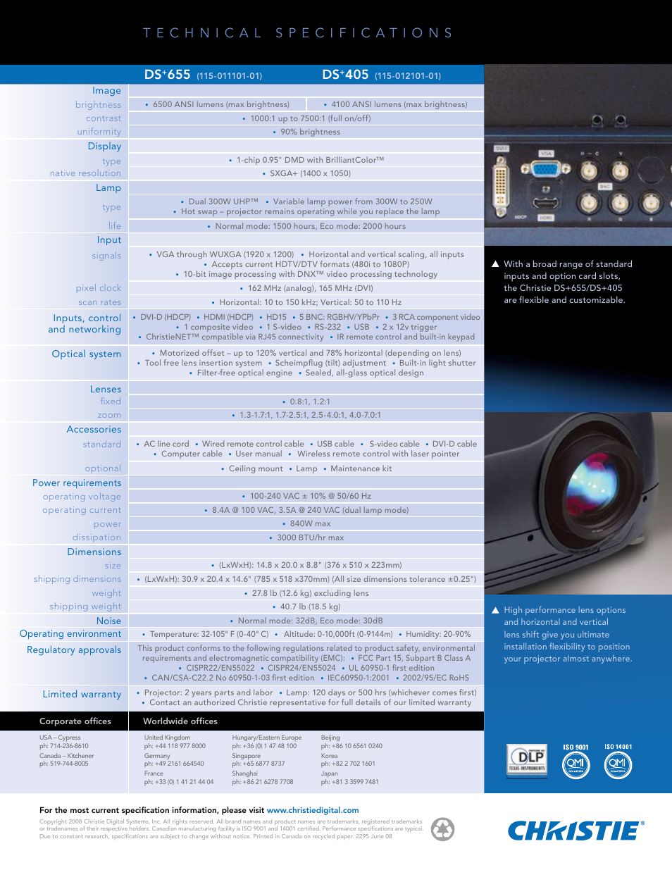 Christie Digital Systems Christie DS+655 User Manual | Page 2 / 2