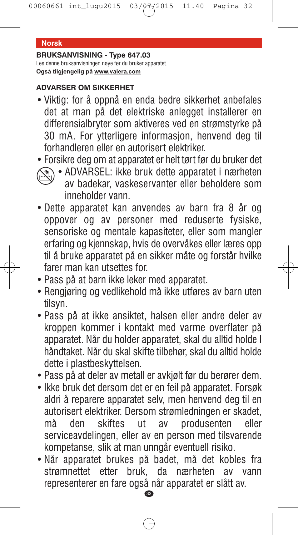 VALERA Wave Master Ionic User Manual | Page 30 / 94