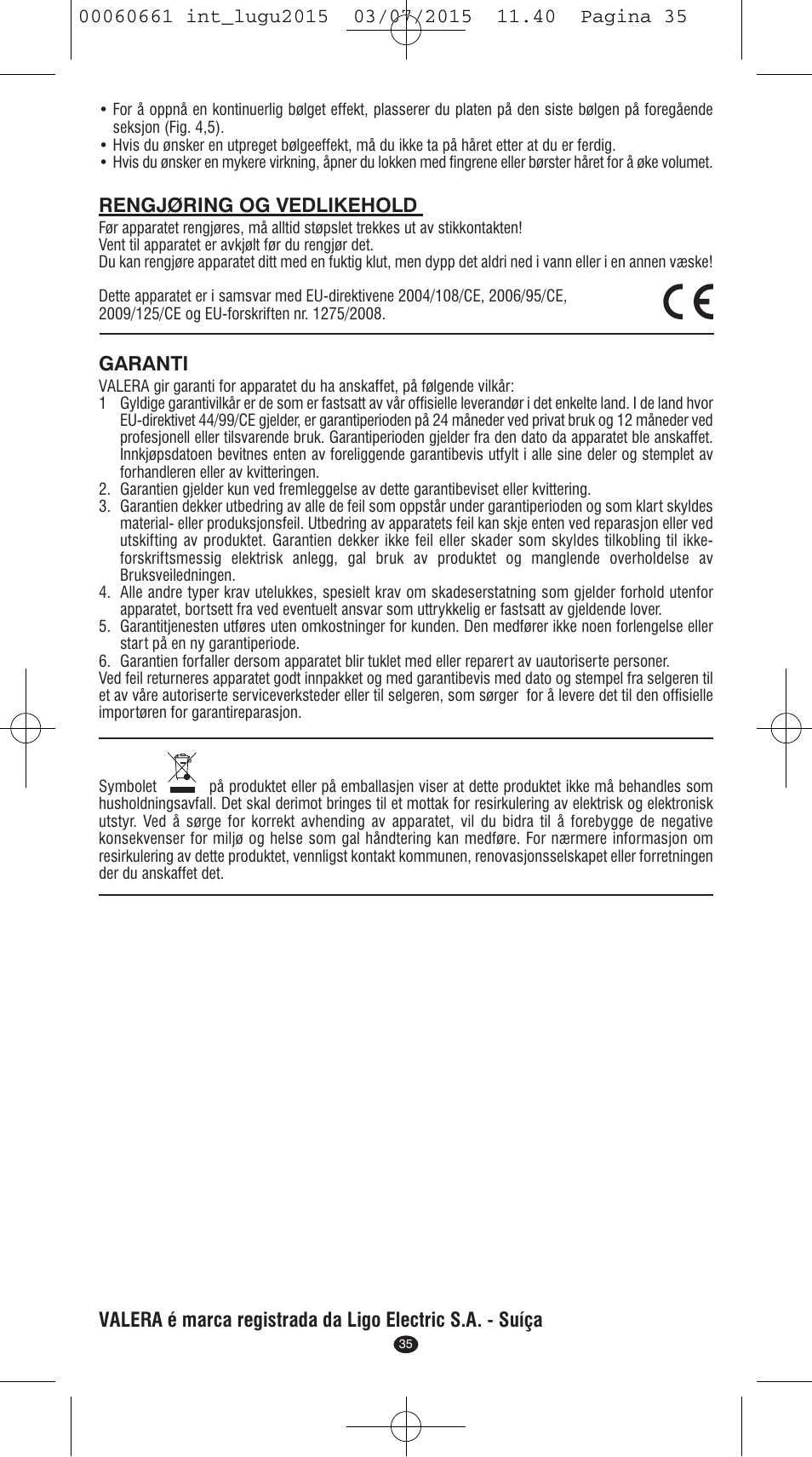 VALERA Wave Master Ionic User Manual | Page 33 / 94