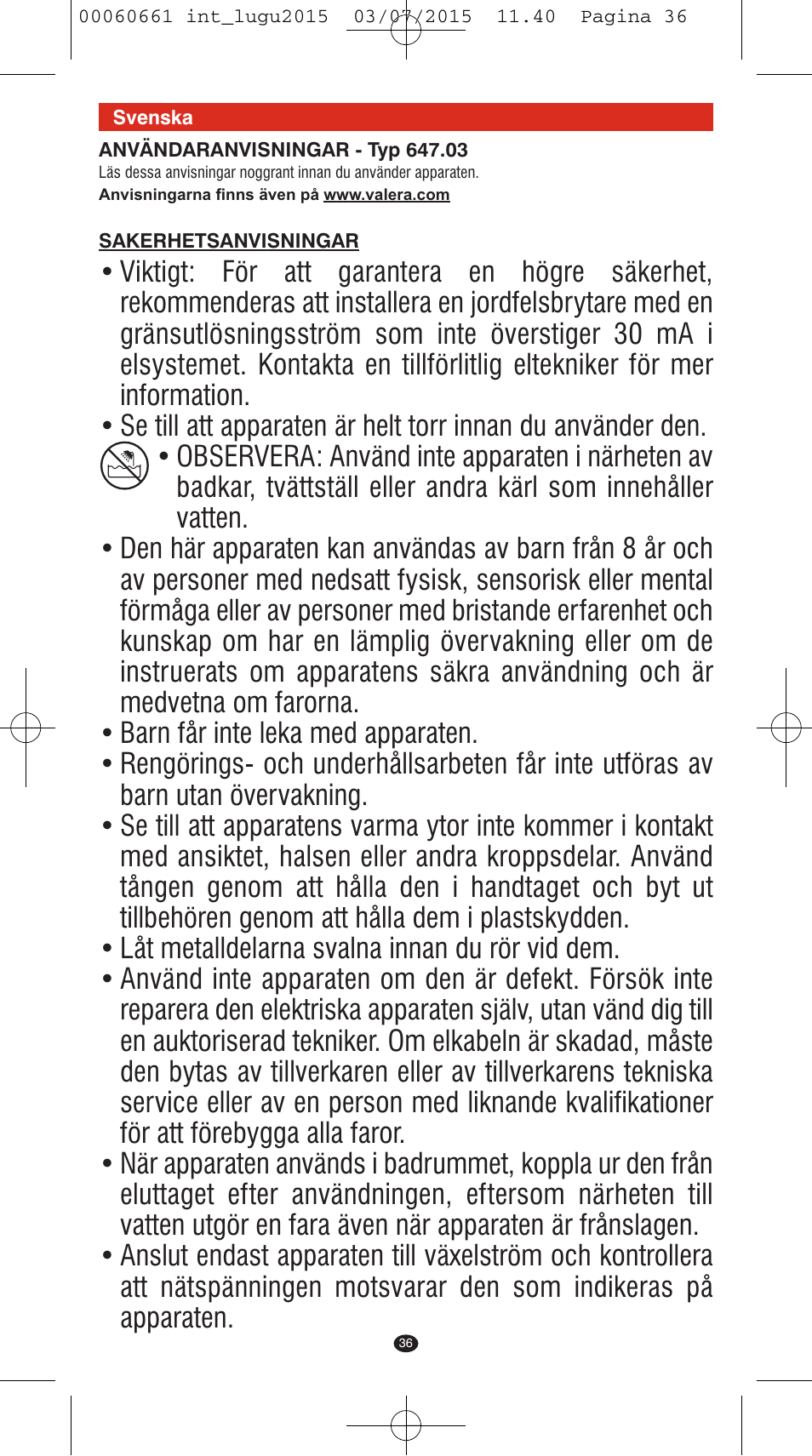 VALERA Wave Master Ionic User Manual | Page 34 / 94