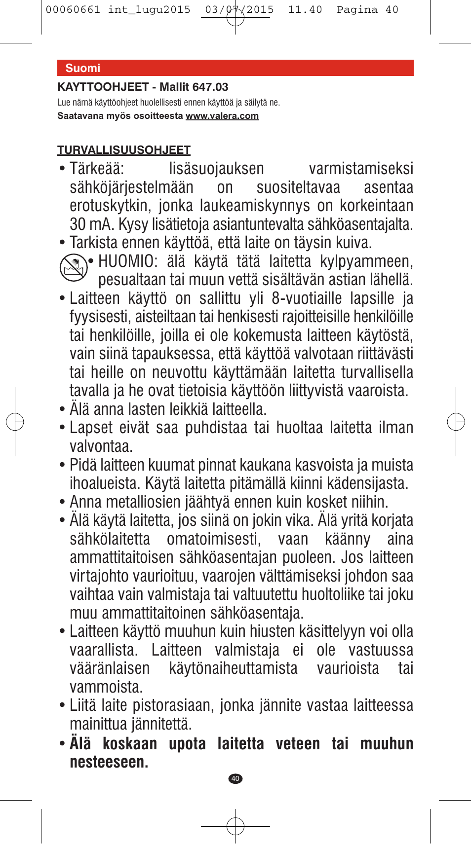 VALERA Wave Master Ionic User Manual | Page 38 / 94