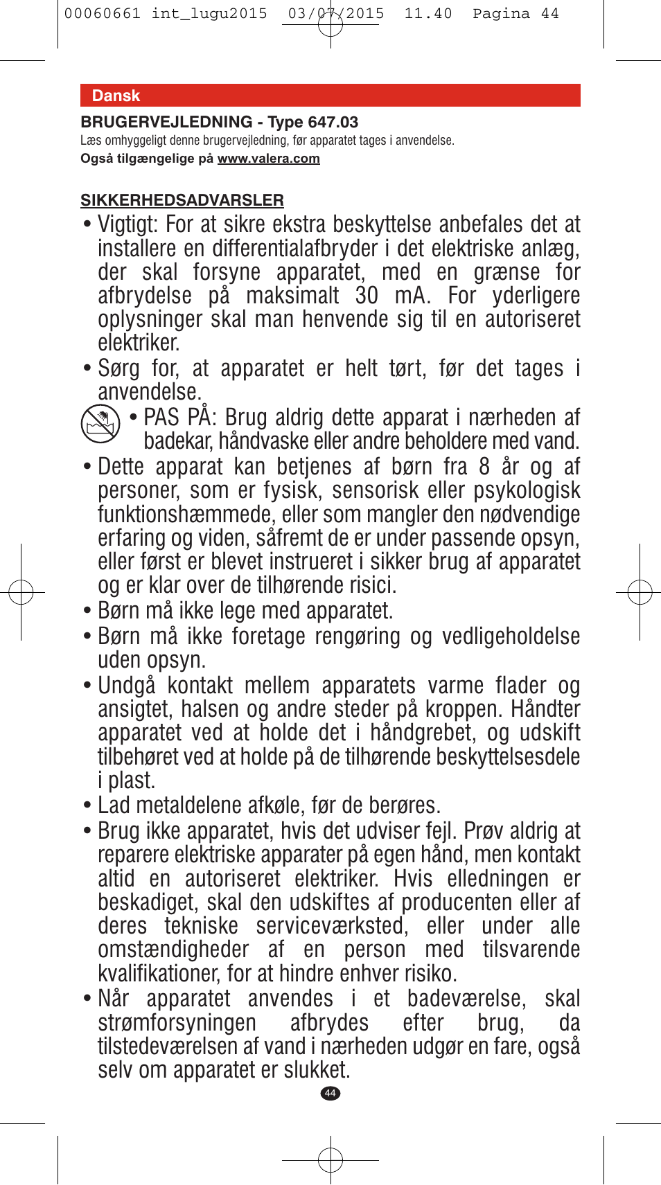 VALERA Wave Master Ionic User Manual | Page 42 / 94