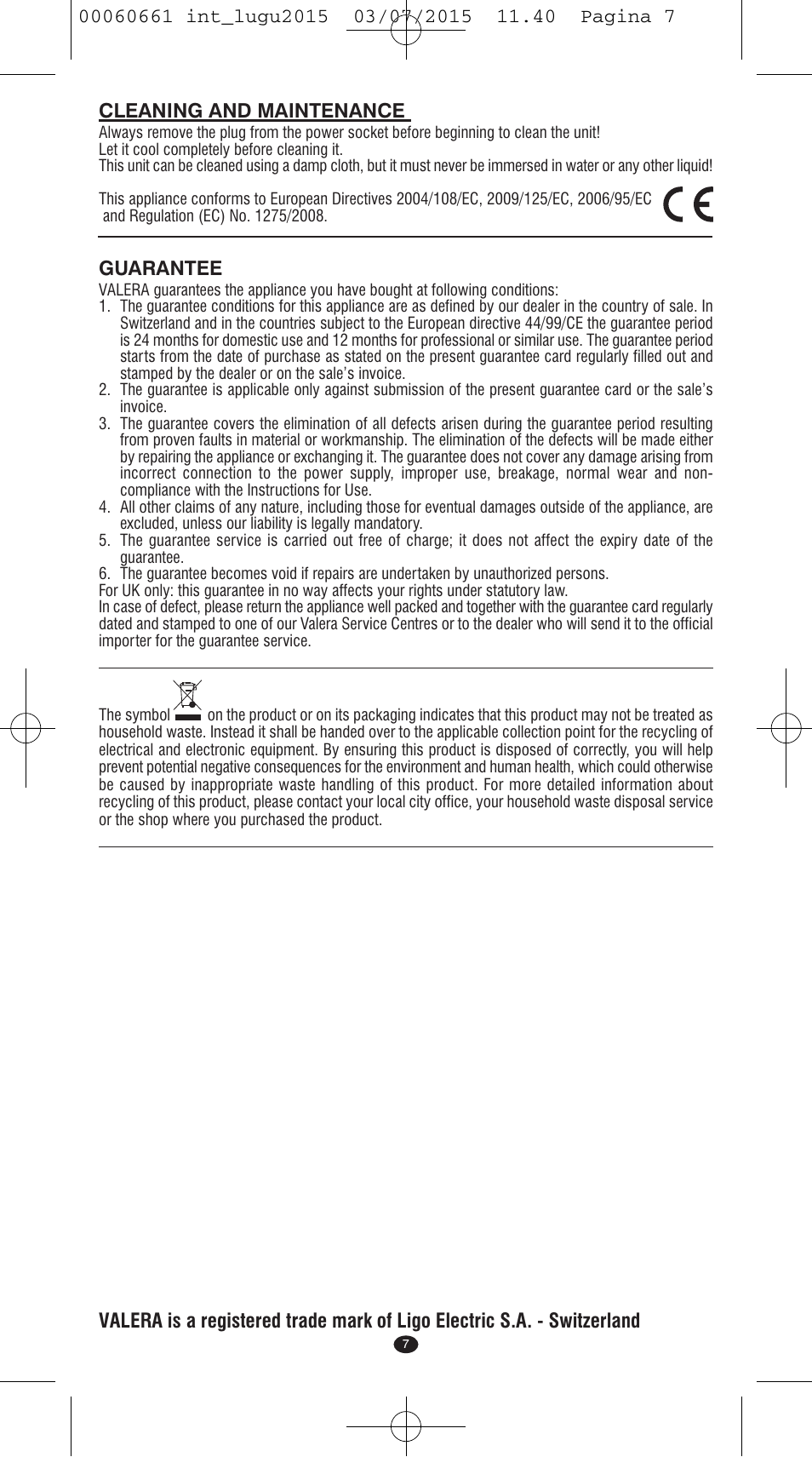 VALERA Wave Master Ionic User Manual | Page 5 / 94