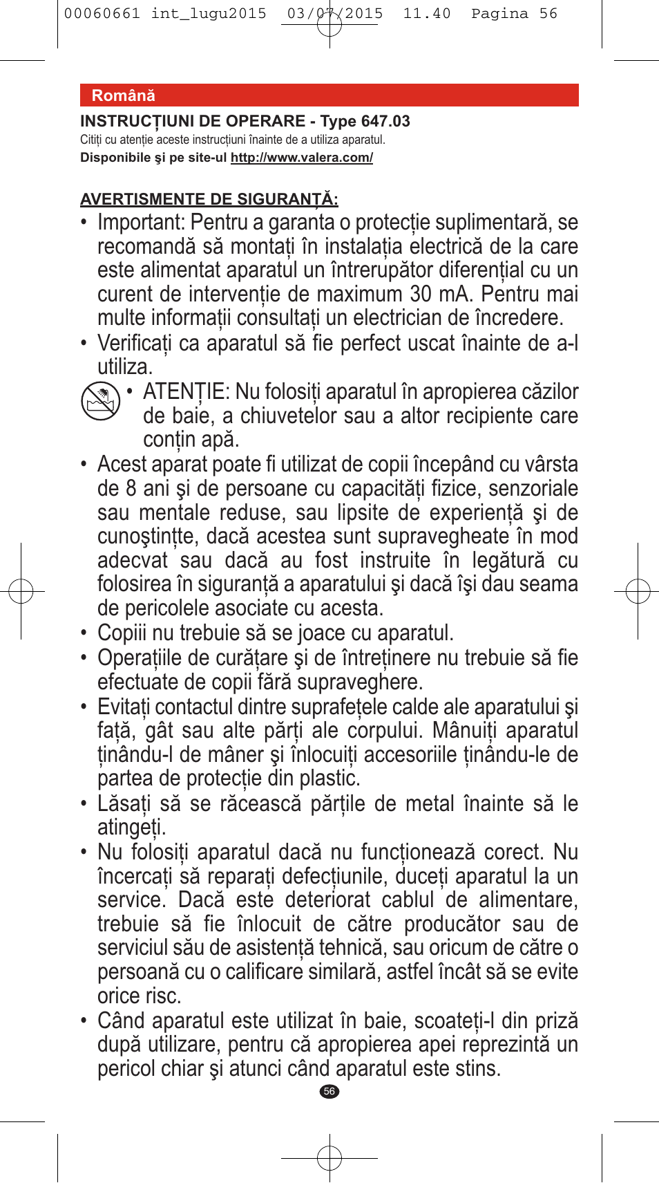 VALERA Wave Master Ionic User Manual | Page 54 / 94