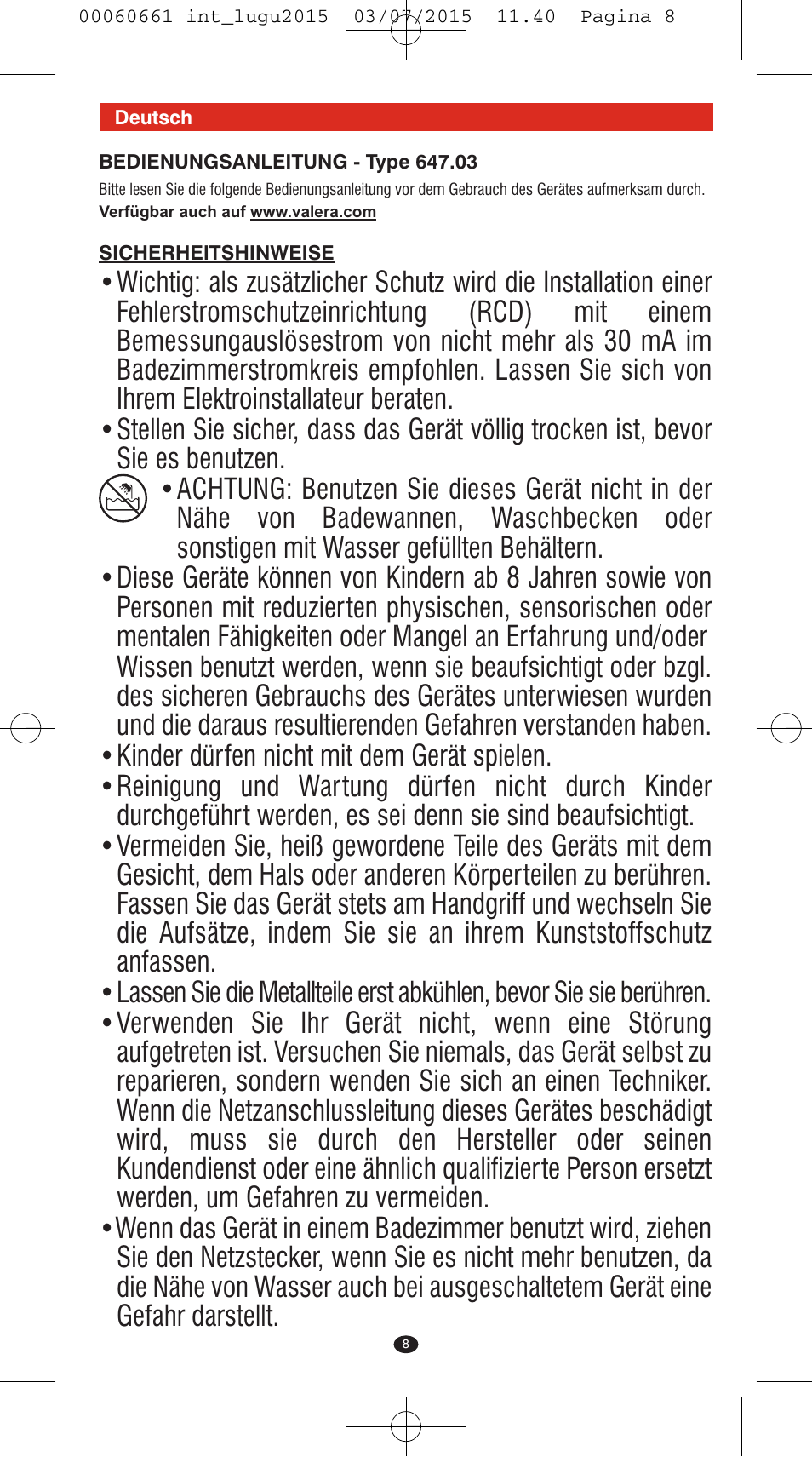 VALERA Wave Master Ionic User Manual | Page 6 / 94