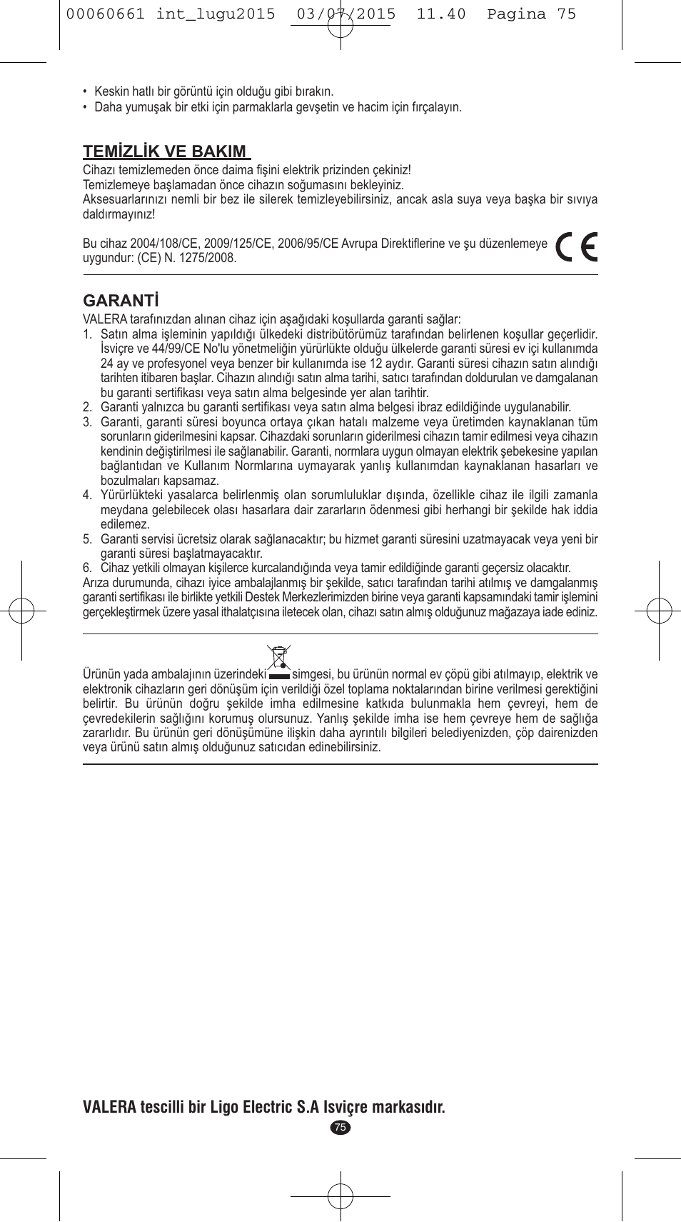 VALERA Wave Master Ionic User Manual | Page 73 / 94