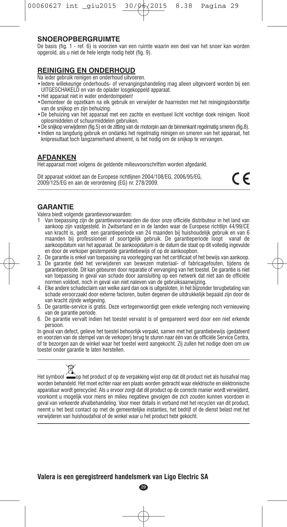 VALERA X-MASTER User Manual | Page 25 / 98