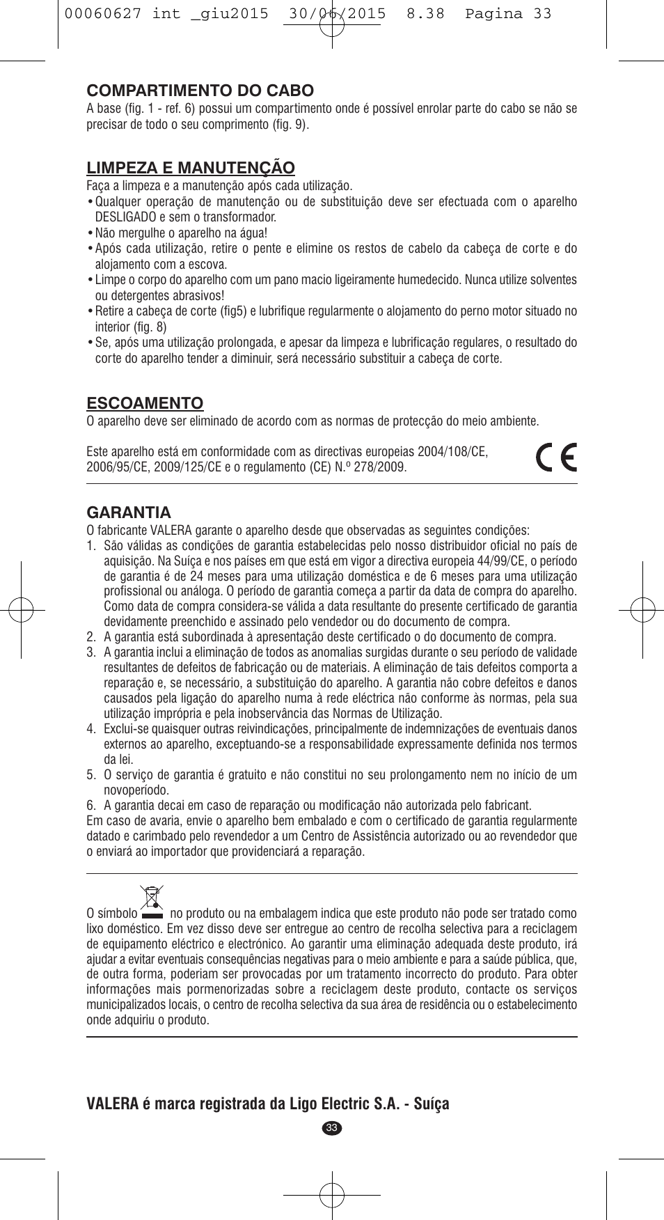 VALERA X-MASTER User Manual | Page 29 / 98