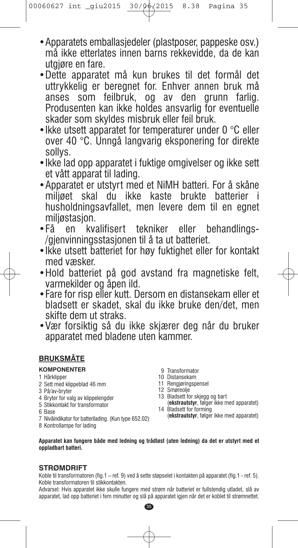 VALERA X-MASTER User Manual | Page 31 / 98