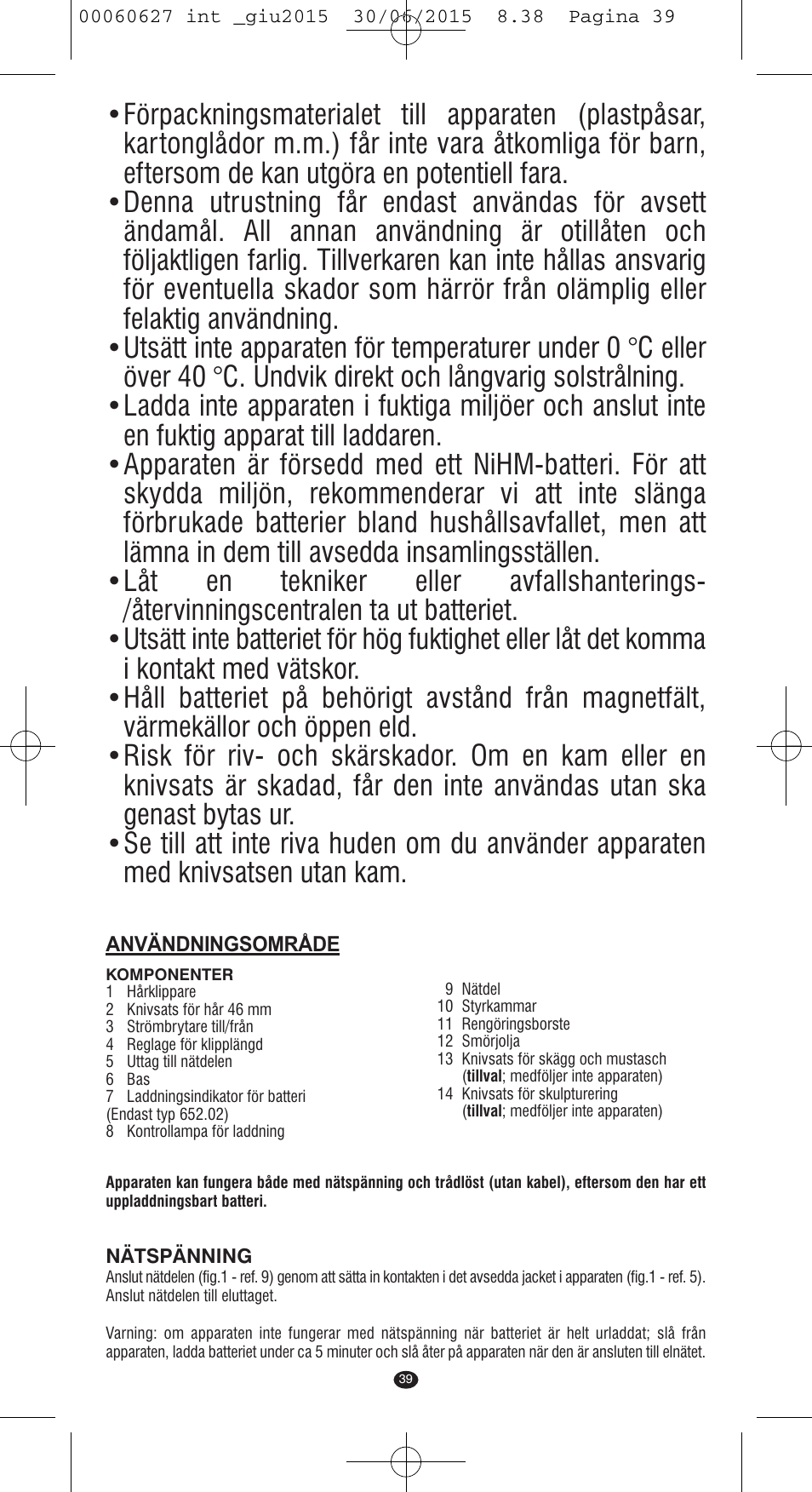 VALERA X-MASTER User Manual | Page 35 / 98