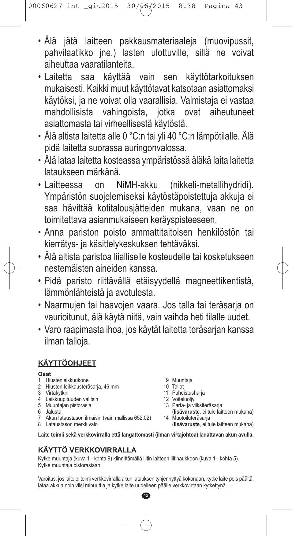 VALERA X-MASTER User Manual | Page 39 / 98