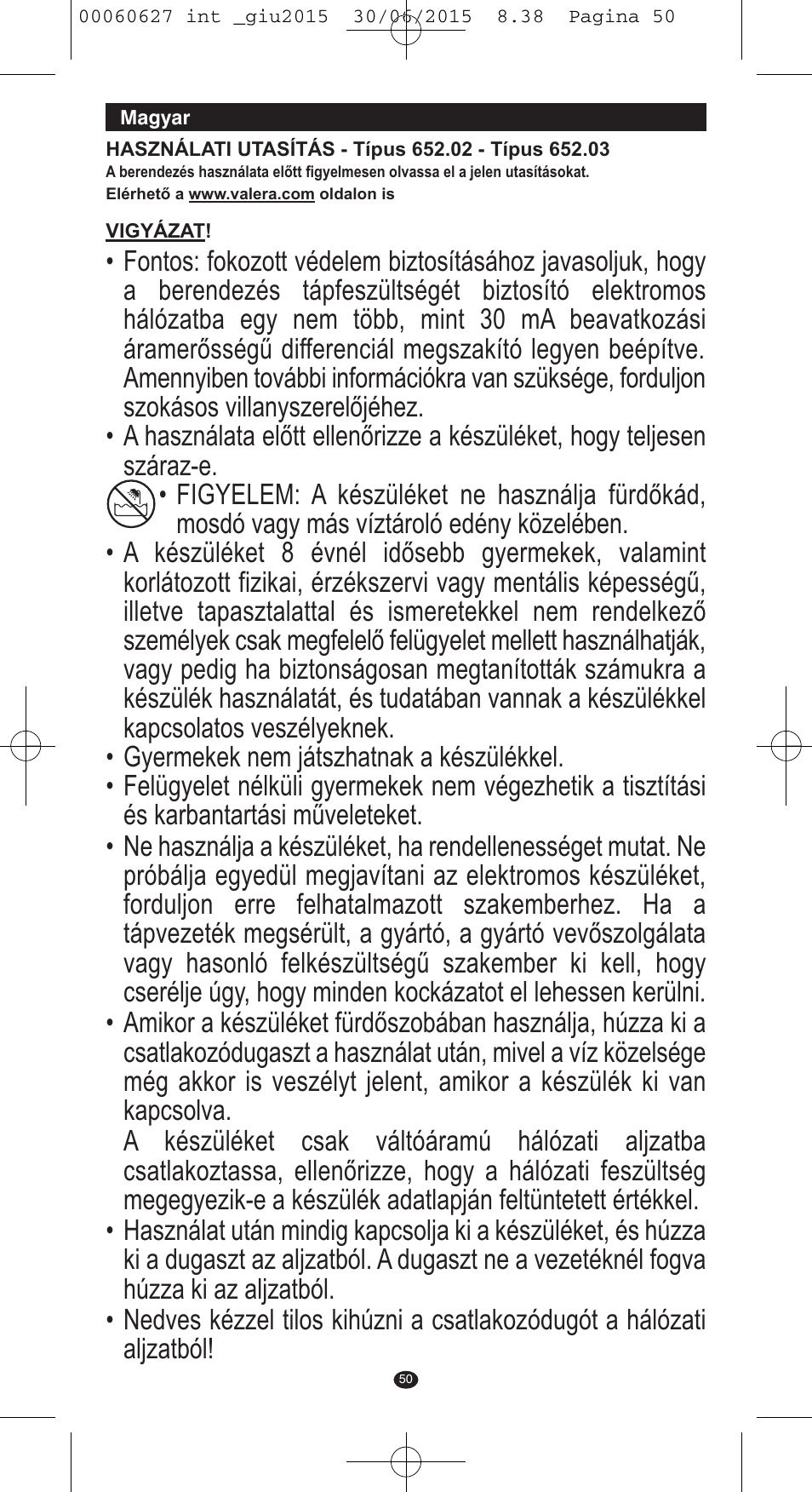 VALERA X-MASTER User Manual | Page 46 / 98