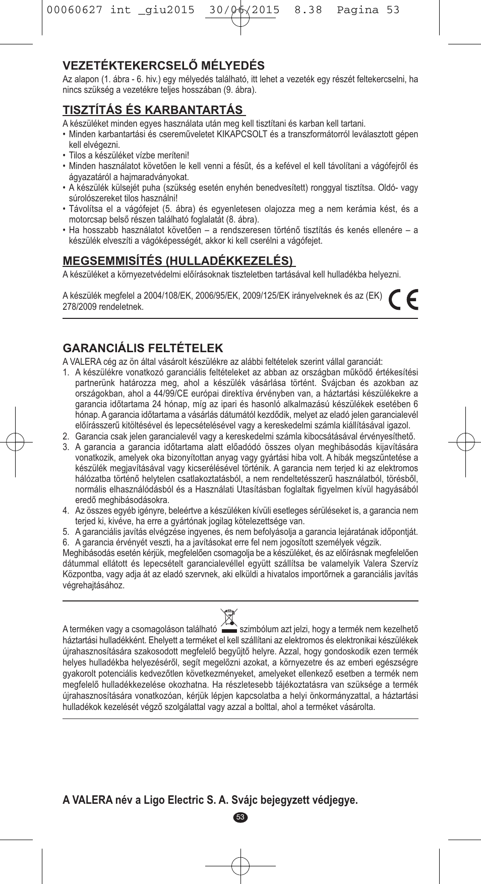 VALERA X-MASTER User Manual | Page 49 / 98