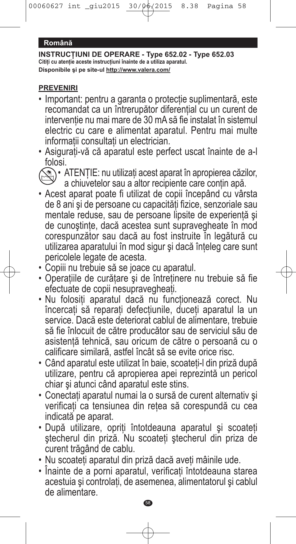 VALERA X-MASTER User Manual | Page 54 / 98