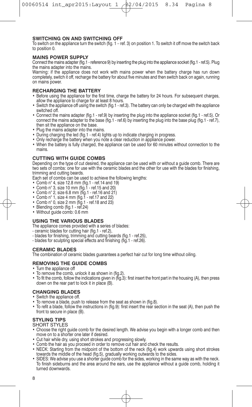 VALERA T-BLADE PROFESSIONAL User Manual | Page 4 / 106