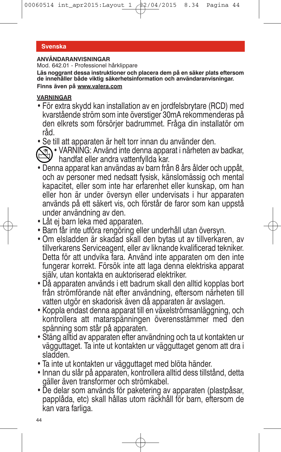 VALERA T-BLADE PROFESSIONAL User Manual | Page 40 / 106