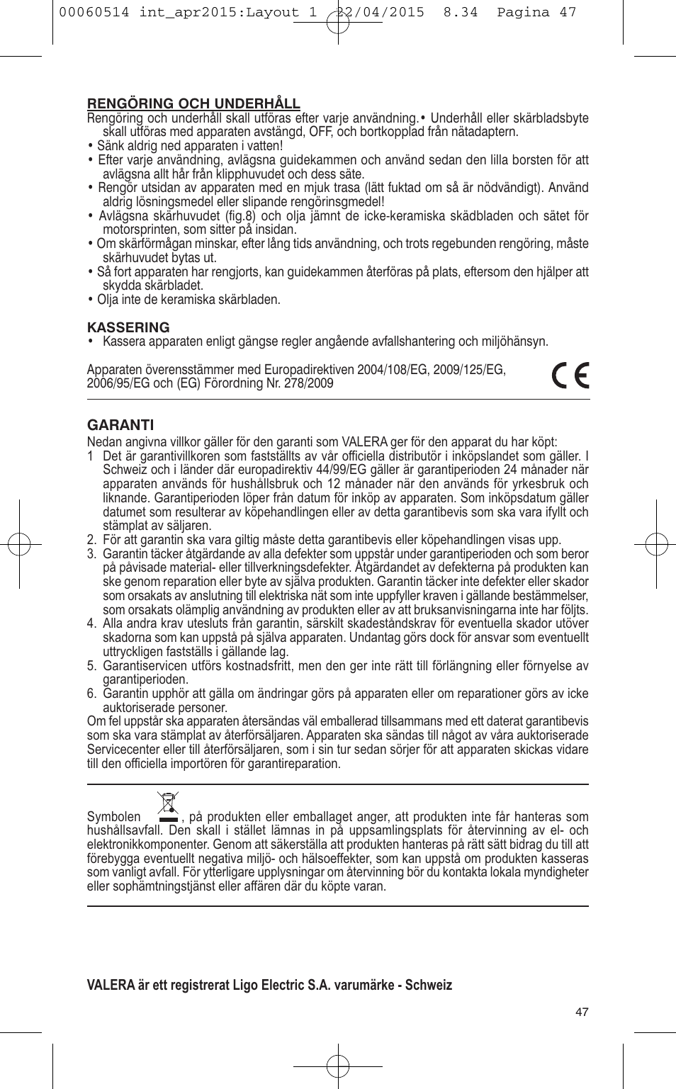 VALERA T-BLADE PROFESSIONAL User Manual | Page 43 / 106