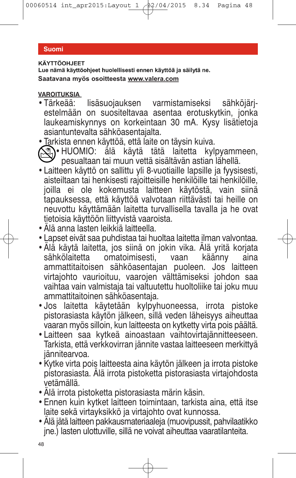 VALERA T-BLADE PROFESSIONAL User Manual | Page 44 / 106