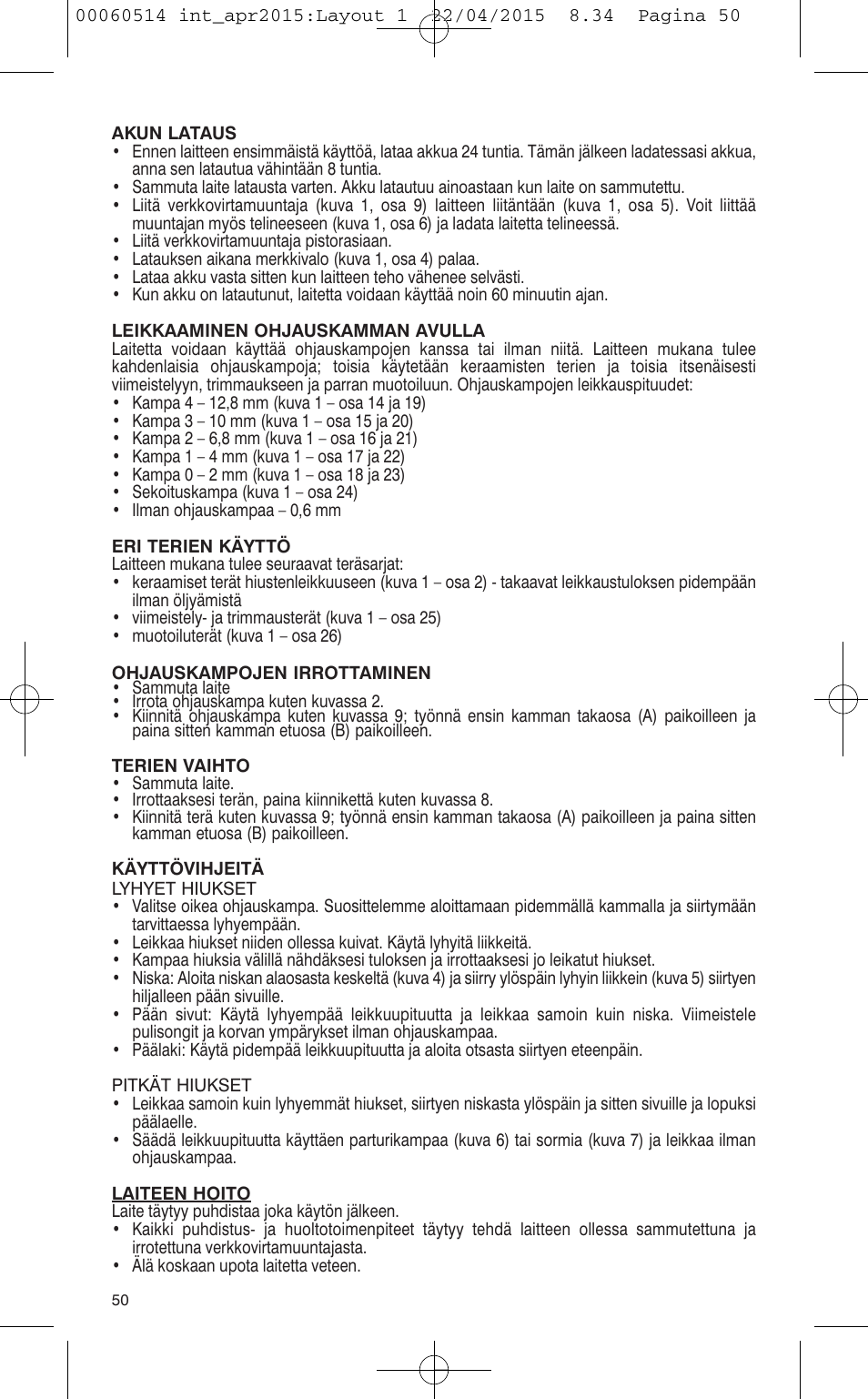 VALERA T-BLADE PROFESSIONAL User Manual | Page 46 / 106