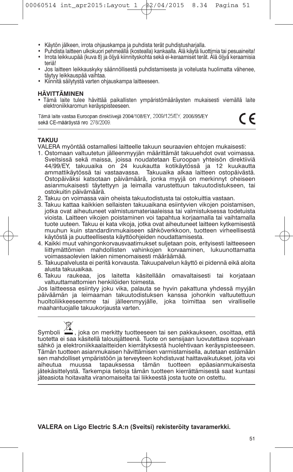 VALERA T-BLADE PROFESSIONAL User Manual | Page 47 / 106