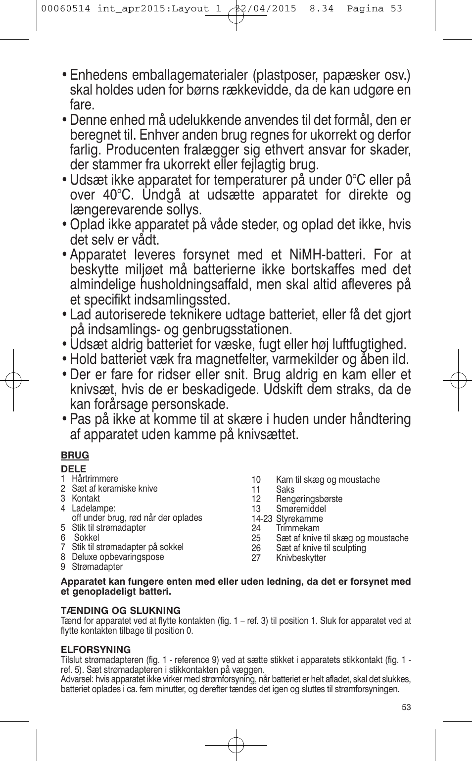 VALERA T-BLADE PROFESSIONAL User Manual | Page 49 / 106